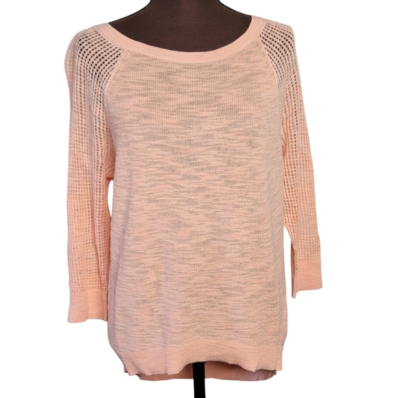 Express New Women Peach‎ Sweater Size S Quart  Sleeves Cotton Blend - Picture 1 of 7